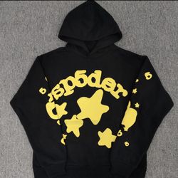 Sp5der Hoodie Black and Yellow