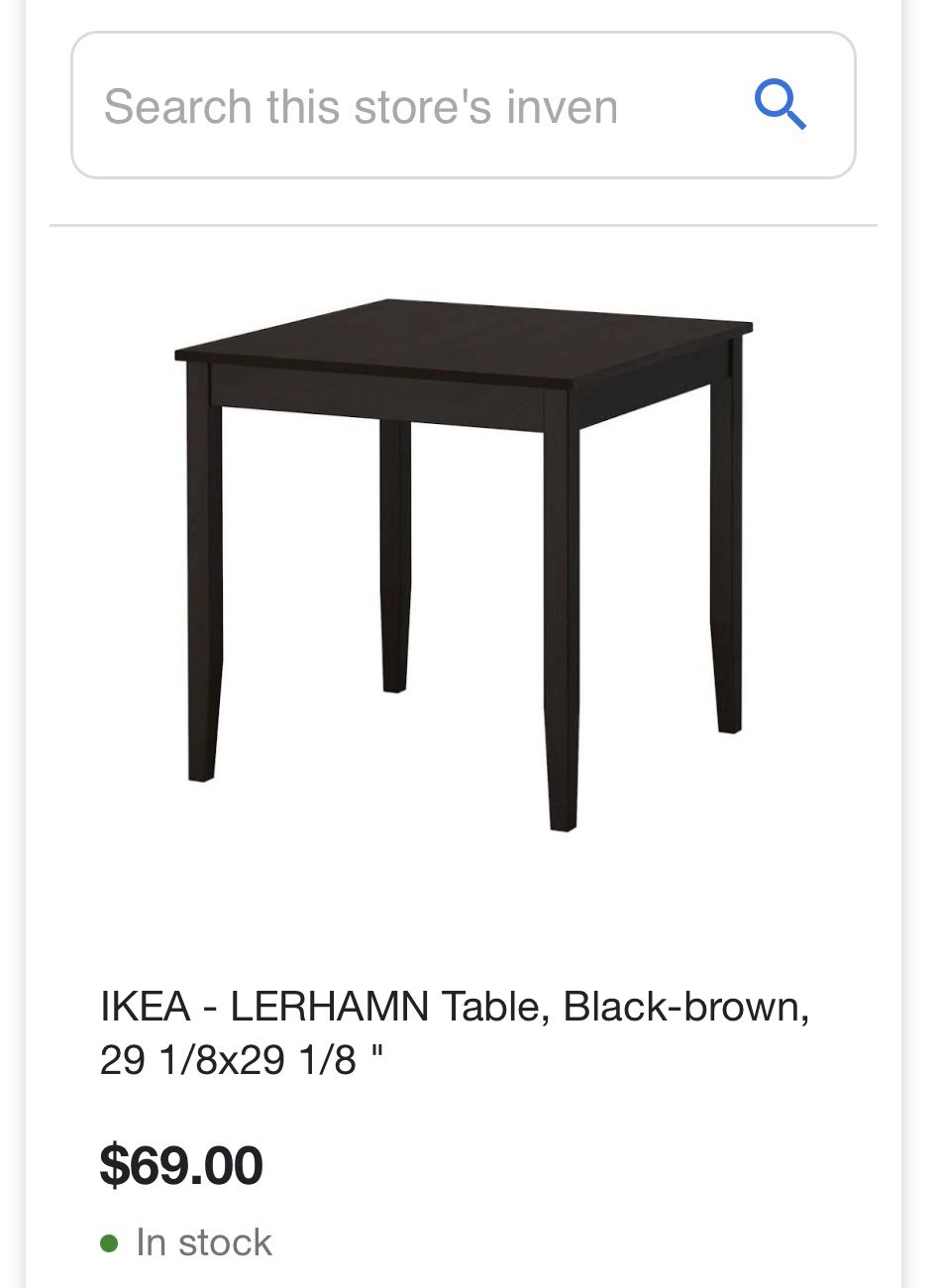 New Ikea Lerhamn Table