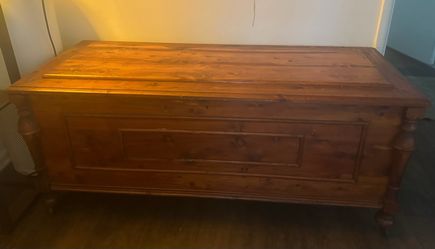 Antique Wooden Storage Chest Trunk, Hope Chest, Bench