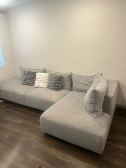 Macon 3 piece fabric modular  sectional