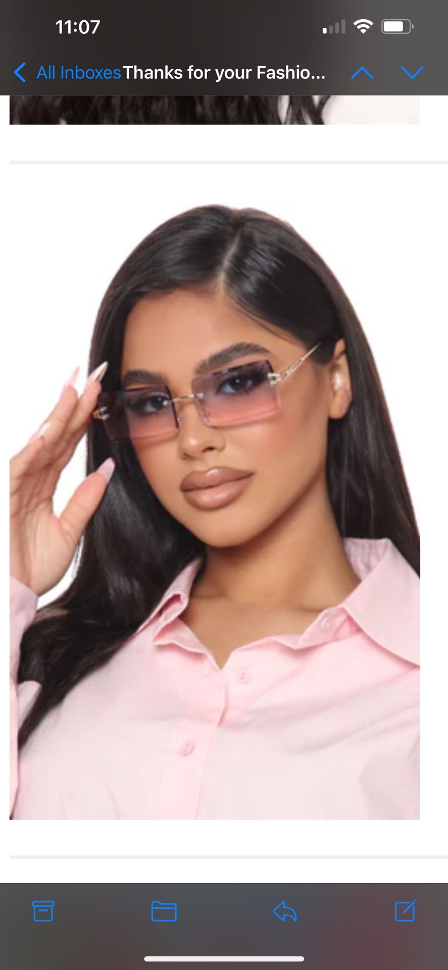 Women’s Pink And Blue Small Square SunGlasses