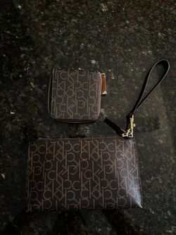 Calvin Klein CK Monogram Wallet and Wristlet Set