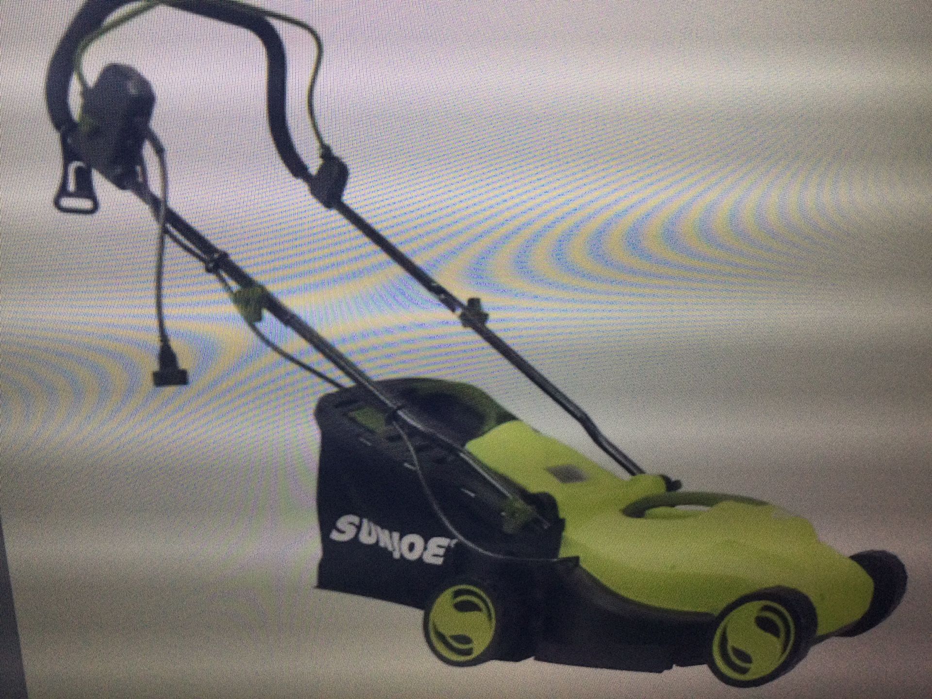 SUN JOE MJ400E ELECTRIC LAWN LAWN MOWER 14 INCH 3 POSITIONS 9.2 GAL COLLECTION BAG…OPEN BOX ITEM RETAILS AT 199.95 PLUS TAX