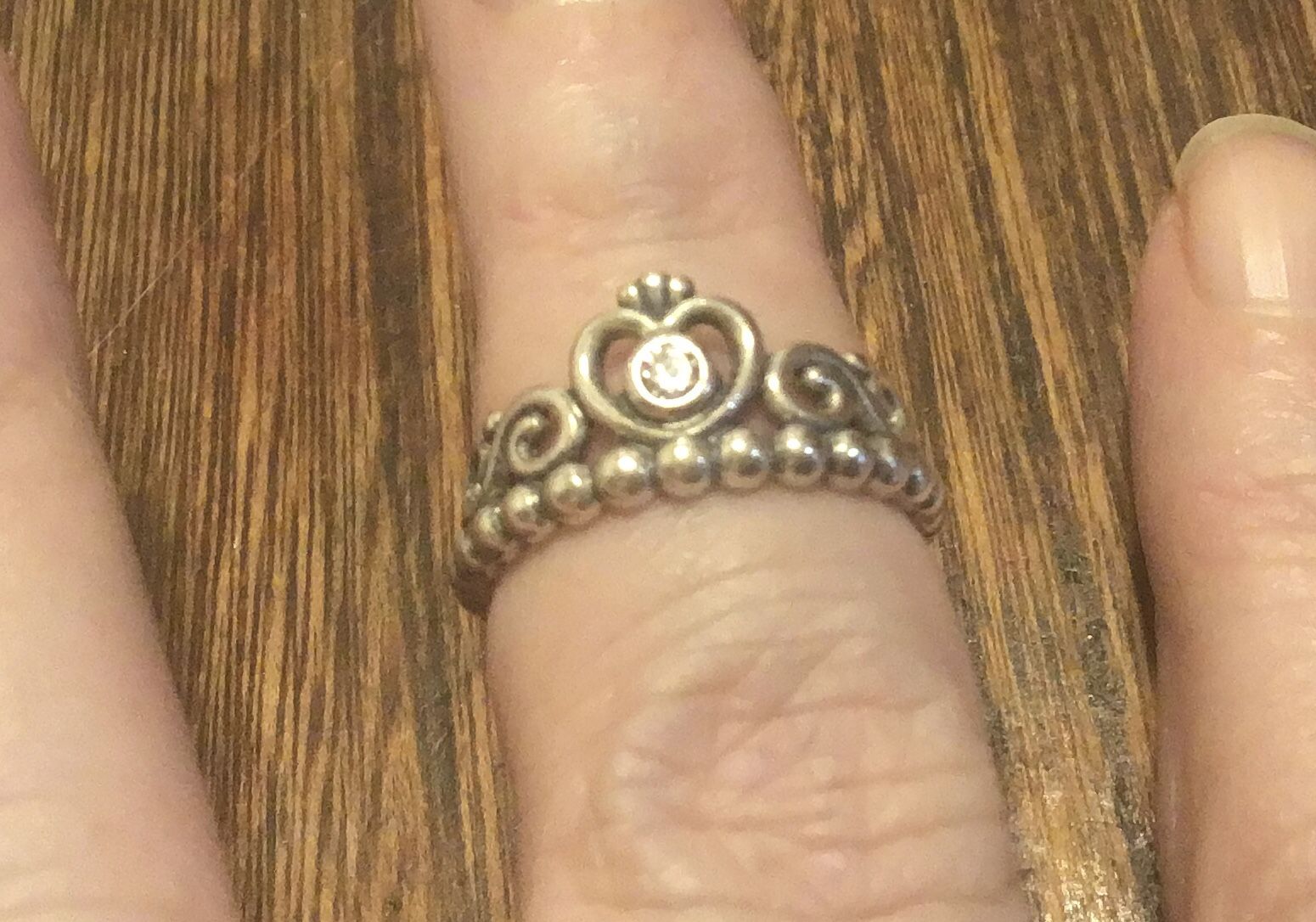 Sterling Cz Pandora tiara ring Size 5