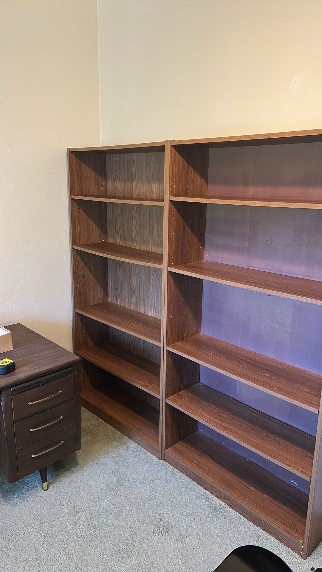 Two wooden shelves