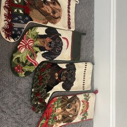Dachshund Needlepoint Christmas Stockings $30 Each