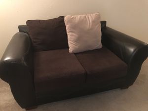 Photo 2 seater sofa, black/dark brown