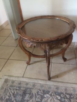 Beautiful antique carved side table.