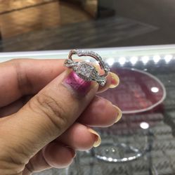 14k White Gold With Diamond 0.33ct Diamond Size 7 Good Time Claret …