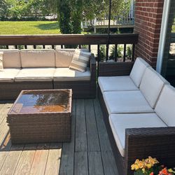 Wicker Brown Outdoor Furniture Lounge Set