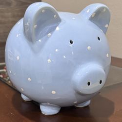 Cute Blue Ceramic Piggy Bank – Perfect Kids Room – $6