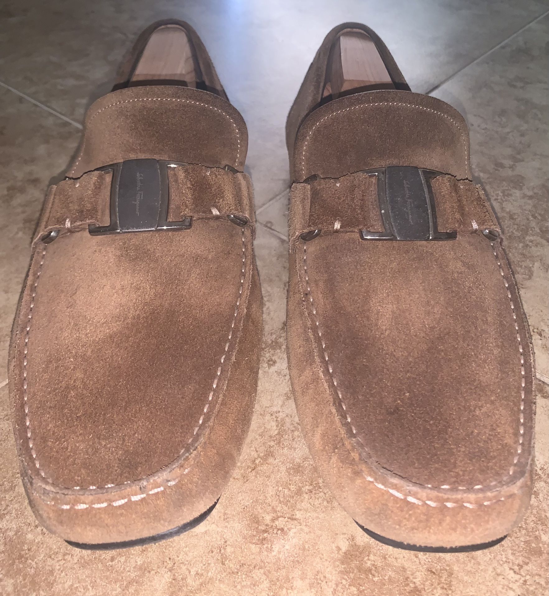 Ferragamo Sardenga brown suede Driving shoe - size US 12 FREE wooden shoe tree Ferragamo Sardenga brown suede Driving shoe size US 12 FREE  main image 2