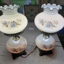 Hurricane Vintage Blown Glass Lamps