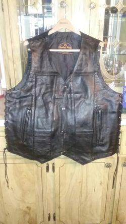 Men's Leather Motorcycle Vest