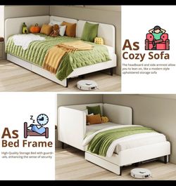LIKIMIO Twin Daybed with Headboard