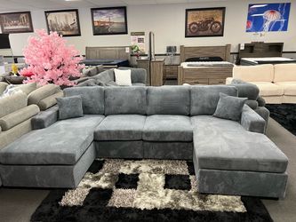 Dark Gray Double Chaise Sectional