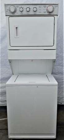 Like new! Whirlpool big load capacity stackable washer gas dryer unit !