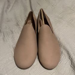 NIB Toms Darcy Buck Brown Leather/Embossed Slip-on Flats, sz. 8.5