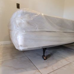Twin Sized Mattress with Boxspring and Frame Set