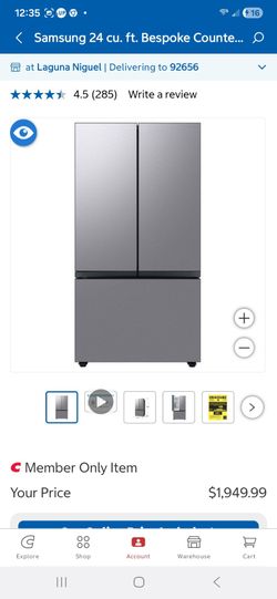 Samsung 24 cu. ft. Bespoke Counter Depth 3-Door French Door Refrigerator with Beverage Center