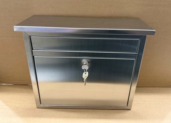 ARQUITECTURAL MAILBOXES - MAYA LOCKING STAINLESS STEEL WALL MOUNT MEDIUM MAILBOX