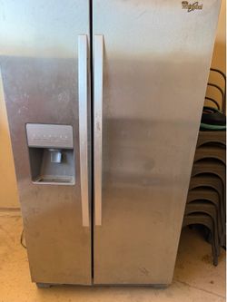 Whirlpool side-by-side.  Refrigerator needs new compressor. We’re all poor side-by-side. Refrigerator needs new compressor.