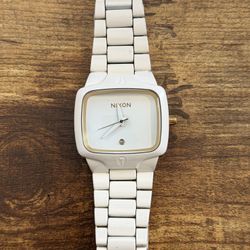 Nixon The Player - White Band and Case w/ White & Gold Dial Display 