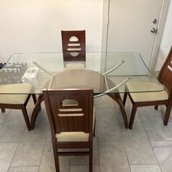 Glass Rectangle Dinning Table 
