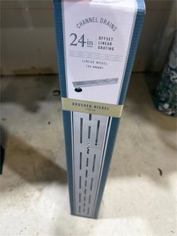 BK Products 24-in Brushed Nickel Off-set Pattern Linear 2-in Shower Drain