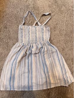 Blue striped mini dress