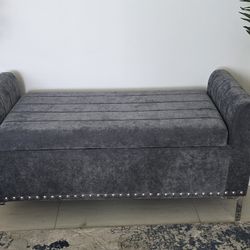 Chic Grey Ottoman With Storage