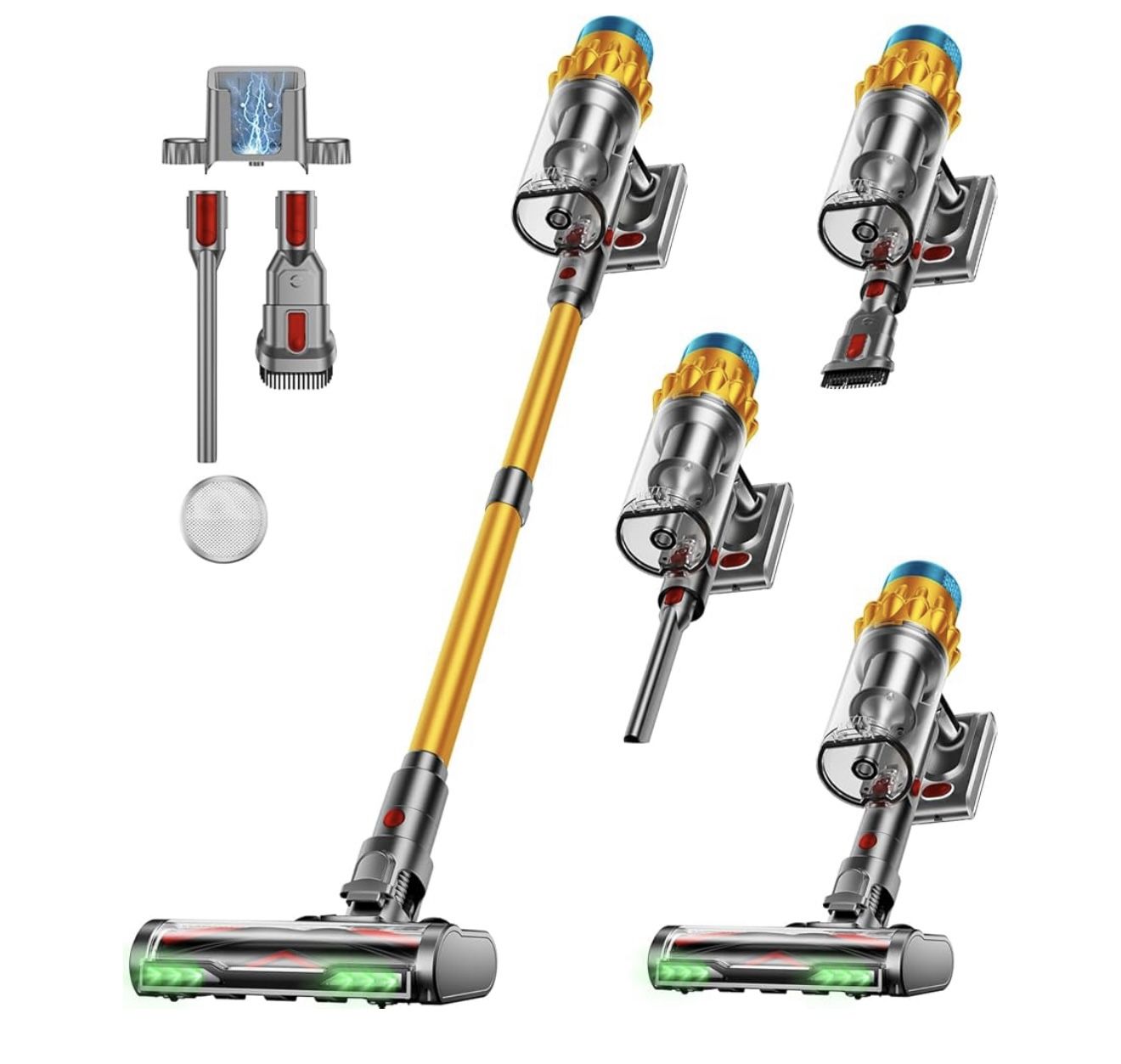 Cordless Vacuum Cleaner, 600W/50KPA, Max 70 Mins Runtime, Self-Standing Vacuum Cleaners for Home, Anti-Tangle Stick Vacuum, Smart Display Vacuum Cordl