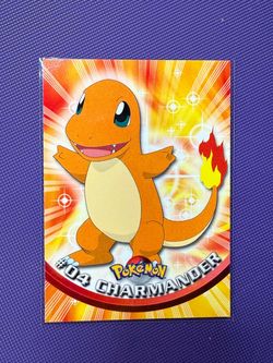 1999 Topps Pokemon Tv Animation Charmander #04 None Holo NM Black Topps Label