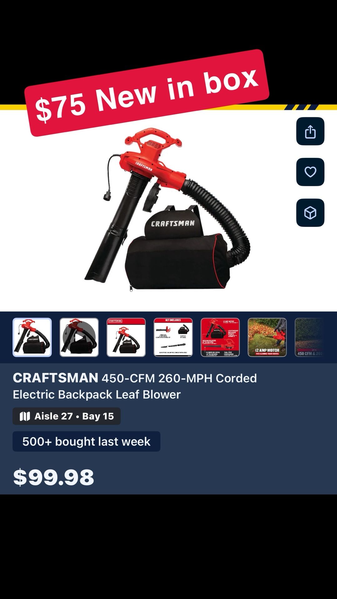 Craftsman Electric Backpack Blower
