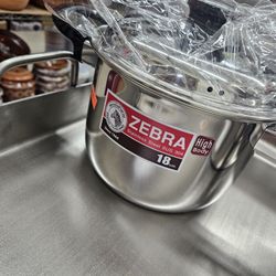 Set Of 3 Stainless Steel Pots 