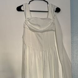 White Cape Dress 