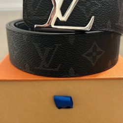 Lv Belt Silver With Black 
