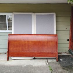 Two box springs and a King size headboard 