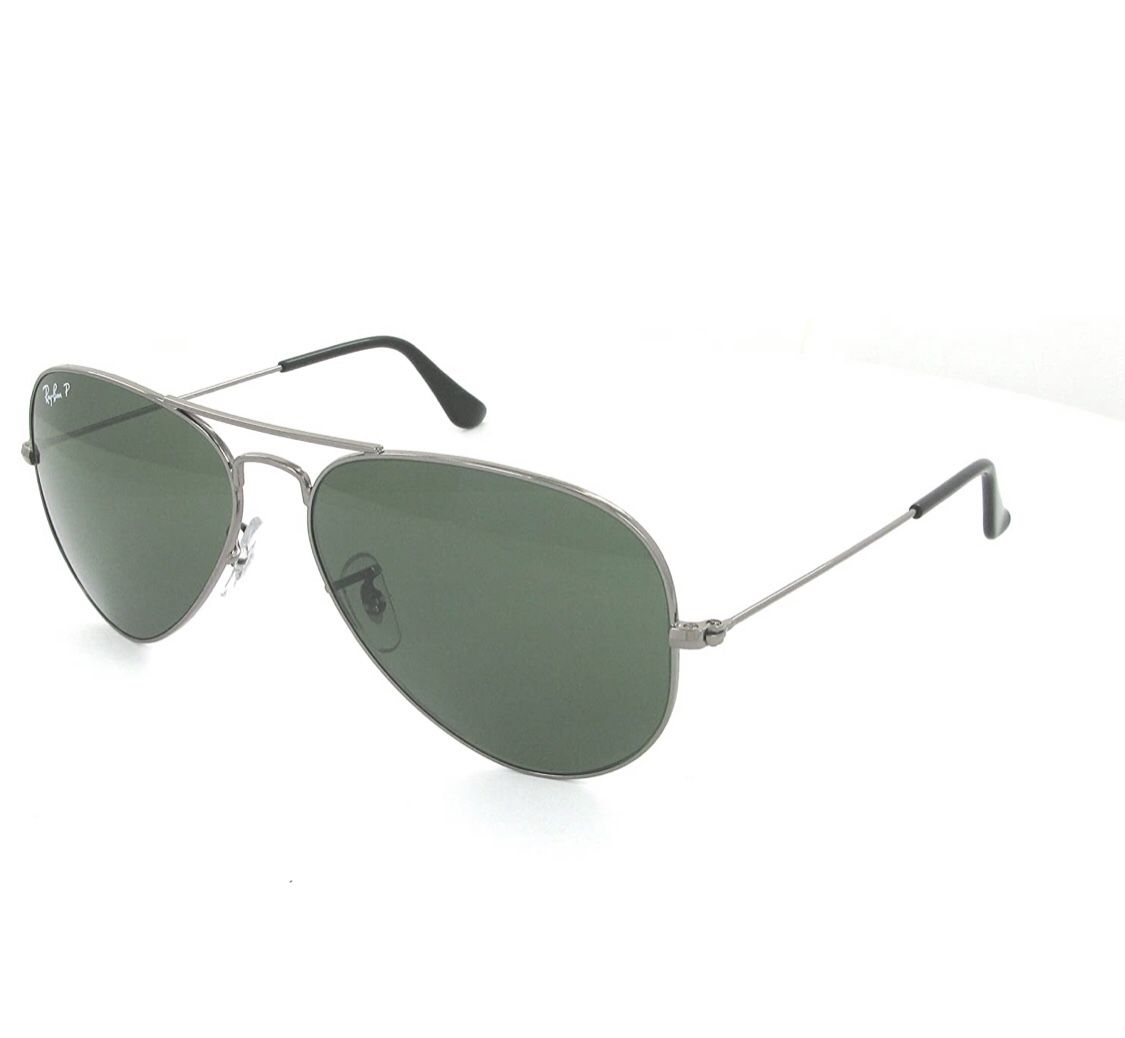 Ray-Ban RB3026 Aviator Sunglasses Gunmetal/ Green - Great Condition