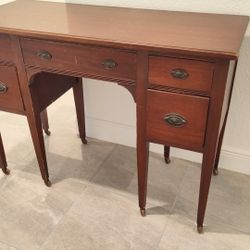 beautiful antique continental furniture company desk on casters