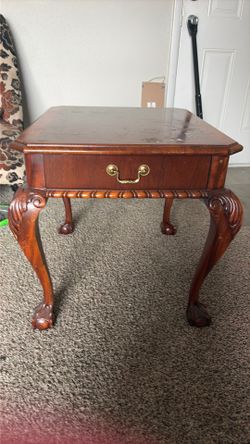 Wooden corner side table