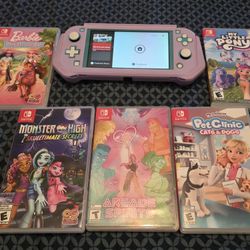 Nintendo Switch Lite + 5 Games For Little Girl