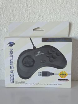 Retro-Bit Official Sega Saturn USB 8-Button Controller USB For PC/MAC/Steam/PS3