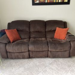 Reclining Sofa And Love Seat Set For Sale