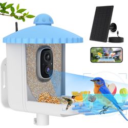  Twesync Smart Bird Feeder with Camera Solar Powered , 1080P HD AI Identify Wild Bird Feeder Camera 5000mAh, Auto Capture Bird Videos Bra