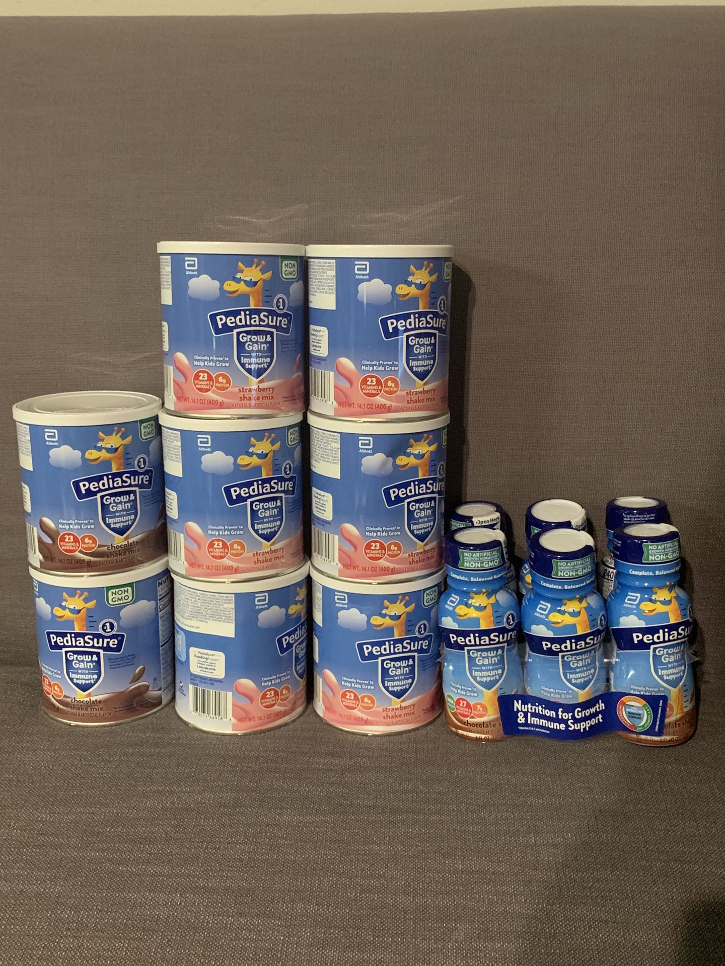 Pediasure 8 Canisters Shake Mix & 6 Pack of shakes