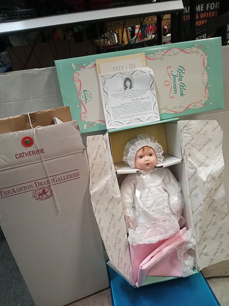The Ashton-Drake Galleries Catherine Baby Book Treasures Porcelain Doll