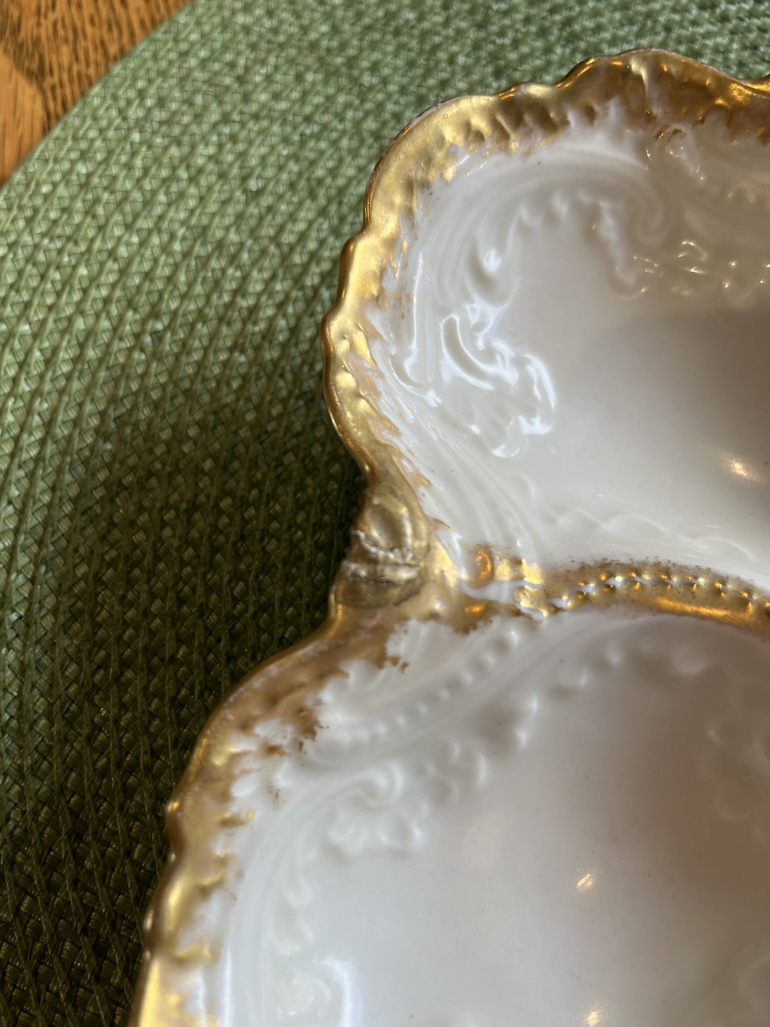 Rare French Gold Gilded Oyster Plate