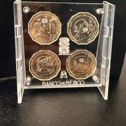 Set las 4 monedas de l mundial mexicanas