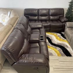 Madrid Two Piece Sofa Loveseat Recline In Living Room $1099 With Easy Finance